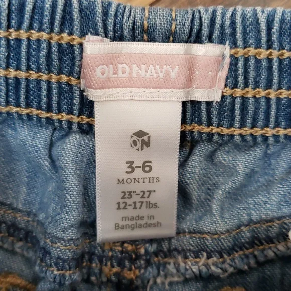 Old Navy Blue Denim Floral Embroidered Skirt, Size 3-6 Months - Picture 5 of 6